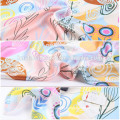 Colorful cute trees own design ladies silk neck scarf